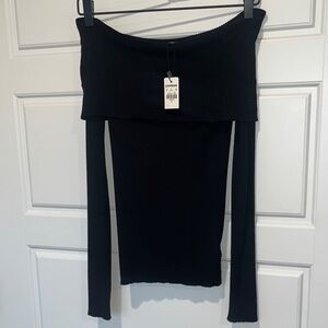 Express Black Off-Shoulder Top Size S